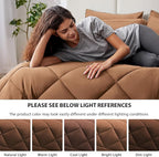 Love's cabin Twin Comforter Set Mocha Mousse, 5 Pieces Twin Bed in a Bag, All Season Bedding Sets with 1 Comforter, 1 Flat Sheet, 1 Fitted Sheet, 1 Pillowcase and 1 Pillow Sham