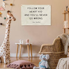 Mental Health Inspirational Rectangular Banner Flag Wall Sign Decor Gift for Boy Girl Kid Teen,Classroom Therapy Office Homeschool Reading Room Bedroom -Follow Your Heart Kid-Birthday Christmas Gift