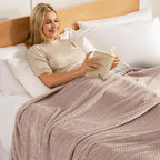 Exclusivo Mezcla Fleece Bed Blanket King Size, Super Soft and Warm Blankets for Couch, Sofa and Bed Waffle Textured, Cozy, Fuzzy and Lightweight (Camel, 90x104 Inches)
