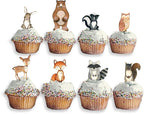 Forest Critters Painted Wooden Animal Cutout Shapes (3 Cupcake Sets (bundle of 24))