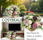 Artificial Fake Flowers 25pcs Roses, Shade of Light Purple Foam Rose Faux Flower for DIY Wedding Bouquet Bridal Shower Centerpieces Floral Arrangements Party Table Home Decorations