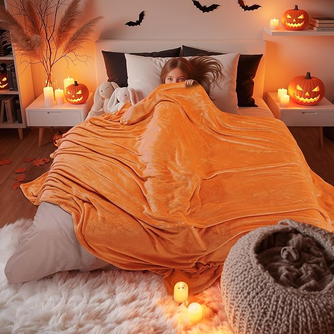 Utopia Bedding Fleece Blanket Twin Size Burnt Orange 300GSM Luxury Anti-Static Fuzzy Soft Microfiber Bed Blanket (60x80 Inch)