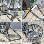3 Arms Crystal Candle Holders, Arch Candlestick Table Candelabras Centerpieces for Wedding, Dinning Room, Cabinet Ornaments, Home Decoration， Gift (3-arm Arched, Silver)