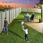 4 Pack 10Ft String Poles, Poles for Outside String Lights,Outdoor with Fork,Metal Poles Stand for Patio,Backyard,Deck