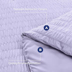 HYMOKEGE Light Purple Queen Comforter Set Seersucker 7 Pieces, All Season Luxury Bed in a Bag Queen for Bedroom, Bedding Set with Comforter, Sheets, Pillowcases & Shams