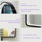 40x30 Inch LED Bathroom Mirror with Lights, Adjustable 3000K/4500K/6000K, Arched Black Frame Lighted Bathroom Vanity Mirror, Anti-Fog, Dimmable, Wall Mounted