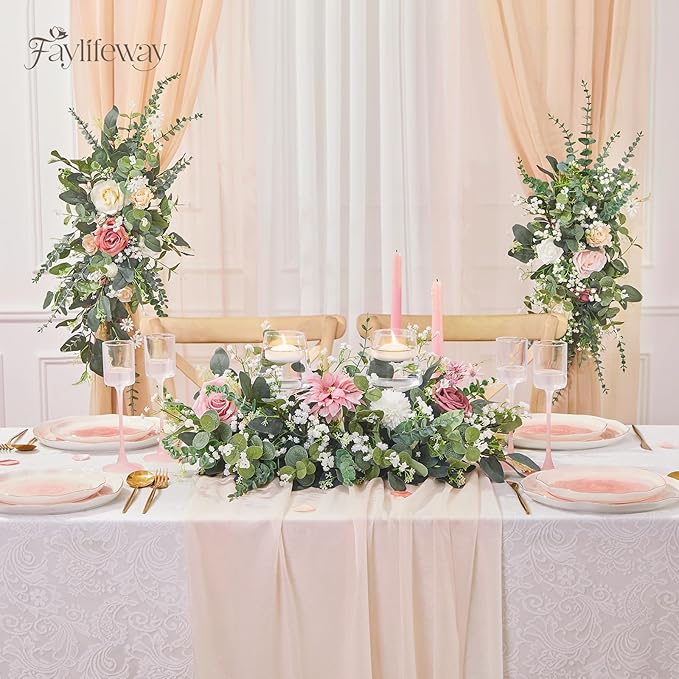 240 Pcs 4 Kinds Mixed Faux Eucalyptus Stems, Baby Breath Flowers Artificial Bulk with Greenery Stems for DIY Bouquets Wedding Home Floral Greenery Decor