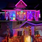 50ft 360 LED Rope Lights Outdoor, Connectable and Flexible Tube Lights with 8 Modes, Waterproof Indoor Outdoor LED Rope Lighting for Deck, Garden, Pool, Patio, Holloween Decorations (Orange & Purple)