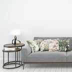 Ambesonne Vintage Tropical Throw Pillow Cushion Case Pack of 4, Retro Botanical Summer Vibes Monstera Leaf Orchid Flowers, Modern Accent Double-Sided Digital Printing, 20", Laurel Green Ginger Blush