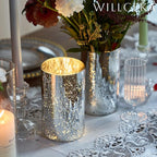 Silver Candle Holder Hurricane Candle Cylinder Vases for Centerpieces Set of 6 for Wedding Table Centerpiece