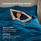 Bedsure King Size Comforter Set Teal - Bed in a Bag Bedding Set 7 Pieces, GentleSoft™ Pintuck Bed Set Gift for Family, Pinch Pleat Teal Comforter with Sheets, Pillowcases & Shams