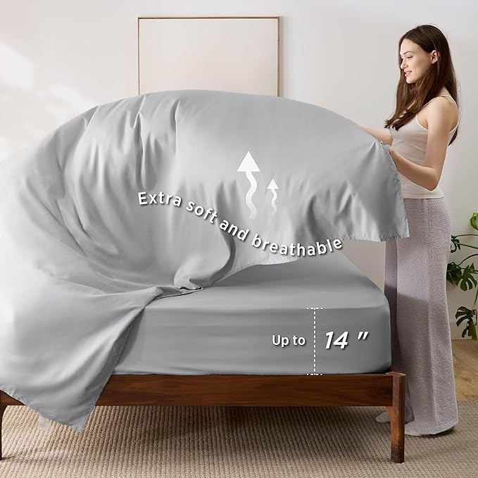 Bedsure Twin Comforter Set - 5 Pieces Reversible Light Purple Bedding, Twin Size Bed Set for All Seasons, Bed in a Bag with Down Alternative Comforter, Sheets, Pillowcase & Sham
