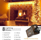 Brizled Icicle Lights Warm White, 29ft 360 LED Christmas Icicle Lights, 8 Modes Christmas Light with 60 Drops, Connectable Xmas Drop Lighting with Remote for Indoor Outdoor Christmas Wedding Holiday