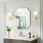 Silver Wall Mirror-Beveled Edge Frameless Mirror for Bathroom, Vanity, Bedroom, Rectangle Mirrors （18X24inch）