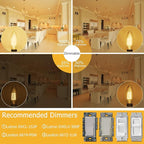 Cotanic Dimmable Candelabra LED Bulb 2700K Warm White,E12 Base Ceiling Fan Light Bulb 60W Equivalent, Type B Light Bulb with Candle Shape,C35 Filament Chandelier Light Bulb Clear Glass,600LM,6 Pack