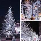 Connectable 100LED 42Ft 13Modes Christmas String Lights Indoor Outdoor | Extendable Green Wire Cool White Christmas Tree Lights with Timer | Twinkle Fairy Light Plug in for Xmas Tree(Cool White)