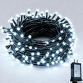 500 LEDs 172ft Green Cable Wire Christmas Light Fairy String Tree Twinkle Lights Plug in 12 Modes for Christmas Party, Outdoor, Garden, Wedding, Home Decoration (White)