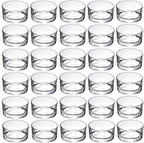 GOLDEAL 60-Pcs Tealight Candle Holders,Small Clear Glass,Tealight Holders Bulk Use for Weddings Parties Dinner,for 1.5" Tealight. Candle Mould