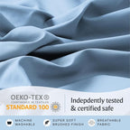 LuxClub 4 PC Full Sheet Set, Breathable Luxury Bed Sheets, Deep Pockets Wrinkle Free Cooling Bed Sheets Machine Washable Hotel Bedding Silky Soft - Sky Full