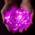 30 LEDs Pink Color String Lights Silver Wire Indoor and Outdoor 9.5 Feet Firefly Starry Fairy Lights Battery Powered for DIY, Christmas, Holidays, Party, Bedroom and Centerpieces