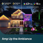 Linkind Smart Solar Spot Lights Outdoor SL5C, Solar Lights Outdoor Spotlight Color Changing APP/Voice Control Landscape Lighting, IP67 Christmas Halloween Decorations for Yard, Garden, Pathway(2 Pack)