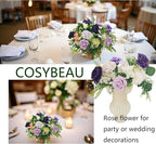 Artificial Fake Flowers 25pcs Roses, Shade of Purple Foam Rose Faux Flower for DIY Wedding Bouquets Bridal Shower Centerpieces Floral Arrangements Party Tables Home Decorations