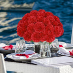 36 Pcs Artificial Chrysanthemums Flowers Red Flowers Fake Mums Silk Flowers for Spring Home Decor Christmas Floral Arrangement Halloween Table Centerpiece
