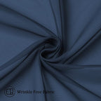 Aiyufeng Navy Blue Sheer Curtains 45 inch Length 2 Panels Set for Farmhouse Kitchen Room, Elegant Light Filtering Voile Window Treatments, Each is 40W x 45L Inches