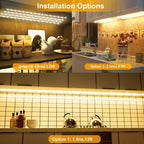LAFULIT Under Cabinet Lighting Kit - 8 PCS 20 Inch Pre-Cut Strips, 2700K Warm White Flexible LED Strip Lights with Remote and Power Adapter for Kitchen Cabinets, Shelf, Desk, Counter - 13ft