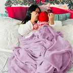 Bedsure GentleSoft Fleece Blankets Queen Size Lilac Lavender - Bed Blanket Soft Lightweight Plush Fuzzy Cozy Luxury Microfiber, 90x90 inches