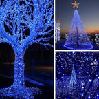 66Ft 200LED Blue Christmas Lights Plug in,Connectable Christmas Tree Lights,8 Modes String Lights Indoor Outdoor for Halloween Tree Party Bedroom Garden Decor (Clear Wire)