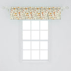 Ambesonne Fall Window Valance Pack of 2, Wild Flowers Illustration Print Vintage Autumnal Theme Farmhouse Vibe, Rod Pocket Curtain Valances for Kitchen Bedroom, 54" X 12", Mustard Orange Sage Green