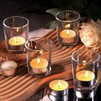 36Pcs Clear Tealight Candle Holder with 36pcs Tea Light Candles, Votive Candle Holders Glass with 4.5 Hour Long Burning for Table Centerpiece, Wedding Decor, Propose Party Home Decor