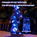 6PCS Fairy Lights Battery Powered with Remote, 7ft 20LEDs Blue Twinkle Mini Lights with Timer, Waterproof Small Silver Wire Firefly Starry for DIY Wedding Party Christmas
