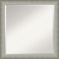 Amanti Art Silver Bathroom Mirror for Over Sink, 23x23 Elegant Brushed Pewter Narrow Square Vanity Mirror, Medium Casual Frame, Hangs Horizonally and Vertically, Bathroom Wall Decor, Beveled Edge