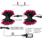 Twinkle Star C6 Halloween String Lights, 100 LED 33ft Fairy Lights with 29V Safe Adapter, Indoor Outdoor Black Wire Lights 8 Lighting Modes for Patio Xmas Tree Party Decor, Purple