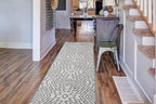 Custom Size Southwestern Style Runner Rug Mat for Wide Hallway Entryway Kitchen Laundry Room with Slip Resistant Latex Rubber Backing, Inca Grey, 31 inch X 6 feet