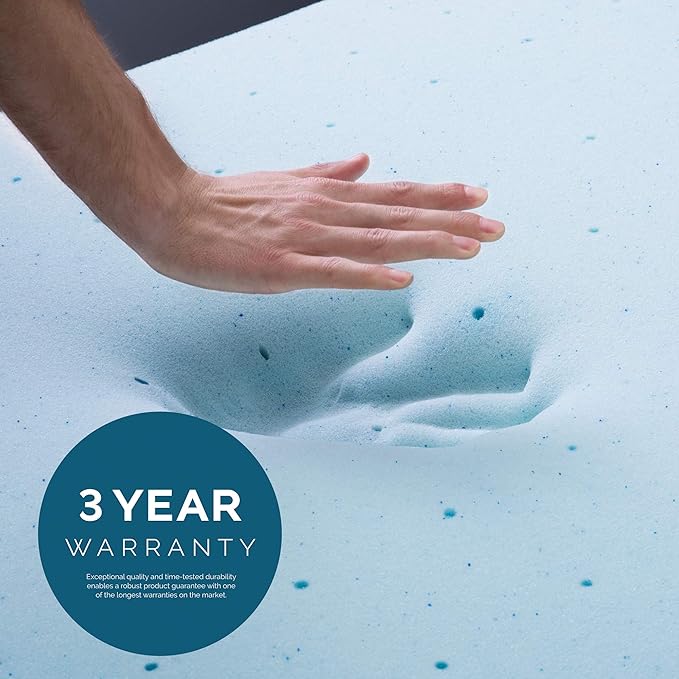 LUCID 3-inch Ventilated Gel Memory Foam Mattress Topper - King