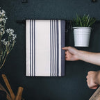 Urban Villa Kitchen Towels 100% Cotton Pack of 6, Highly Absorbent Quick Drying Super Soft Premium Dish Towels for Kitchen with Hanging Loop Hand & Tea Towels - 20x30 Inch, (Blue & White, Striped)