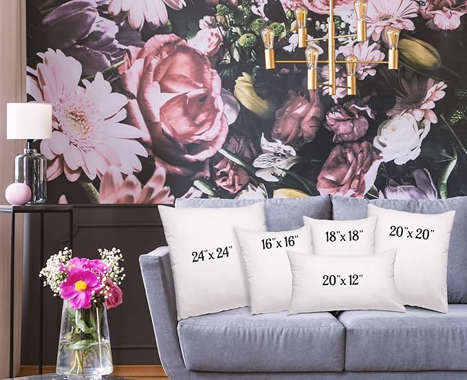Ambesonne Vintage Throw Pillow Cushion Case Pack of 4, Monochrome Design Grid Trellis Quatrefoil Mesh and Dahlia Flowers Modern Print, Modern Accent Double-Sided Digital Printing, 20", Teal and White