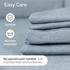 Full Size 4 Piece Sheet Set - Comfy Breathable & Cooling Bed Sheets Set - Hotel Luxury Bedding for Women, Men, Kids, Teens, Boys & Girls - Deep Pockets, Soft & Wrinkle Free - Blue (Heathered Sheets)