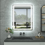 36"x 28" LED Bathroom Mirror with Lights, Anti-Fog, Dimmable, 3 Colors Front and Backlit LED Mirror for Bathroom, Lighted Bathroom Vanity Mirror for Wall Mounted Horizontal/Vertical