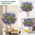 Artificial Plants Outdoor, 20PCS Artificial Flowers, UV Resistant Fake Flowers, Faux Flowers for Outdoor Planters for Home Garden Outside Porch Decor