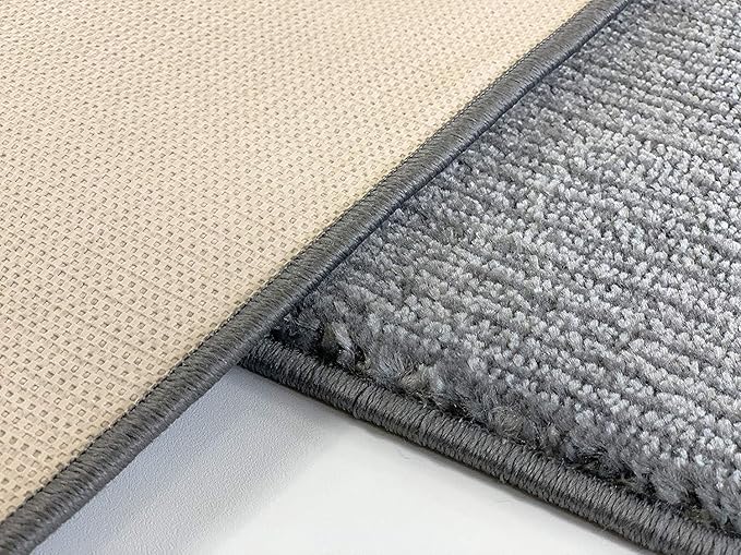 Custom Length Cut to Size Wide Width Carpet Runner Rug for Hallways, Skid Resistant Latex Rubber Backed, 31 inch Wide X Customized Length, Stripe Grey, 31 inch X 3 feet, Doormat Size