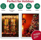 LAMPHOME Super-Bright Extendable Multi Christmas Lights Decoration 150Lights 31.9ft UL Certified Mini Bulb String Lights Set for Outdoor Christmas Tree Garden Holiday Party Patio Wedding Garland Decor