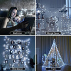 Brightown Star String Lights Battery Operated - 2 Pack 17 ft 50 LED Star Fairy String Lights with Remote and Timer, 8 Modes Waterproof for Bedroom Tent Loft Bed Patio Party Wedding Decor, White