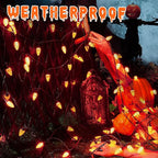 Brizled C9 Orange Lights, 16ft 25 LED Halloween Lights Connectable, UL Certified Orange Light String, Outdoor Lighting Black Wire for Halloween Thanksgiving Tree Patio Garden Party