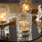24pcs Clear Votive Candle Holders 2x2.5inch - Glass Candle Holder in Bulk for Table Wedding Centerpieces, Tea Lights Candle Holder for Wedding Party Holiday Decor (Clear,24)