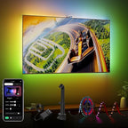 DecTok TV LED Backlight 15.5ft - TV Lights That Change with Screen for 55-75'' RGB LED Strip Light Cuttable with Smart App Control Game & Music Sync Color Changing Light for Halloween Home Decorations