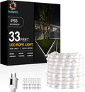 33FT White LED Rope Lights Outdoor,Flexible Tube Rope Lights Plug in,Connecting Rope Lights for Deck,Patio,Camping,Porch,Christmas Holiday Decoration